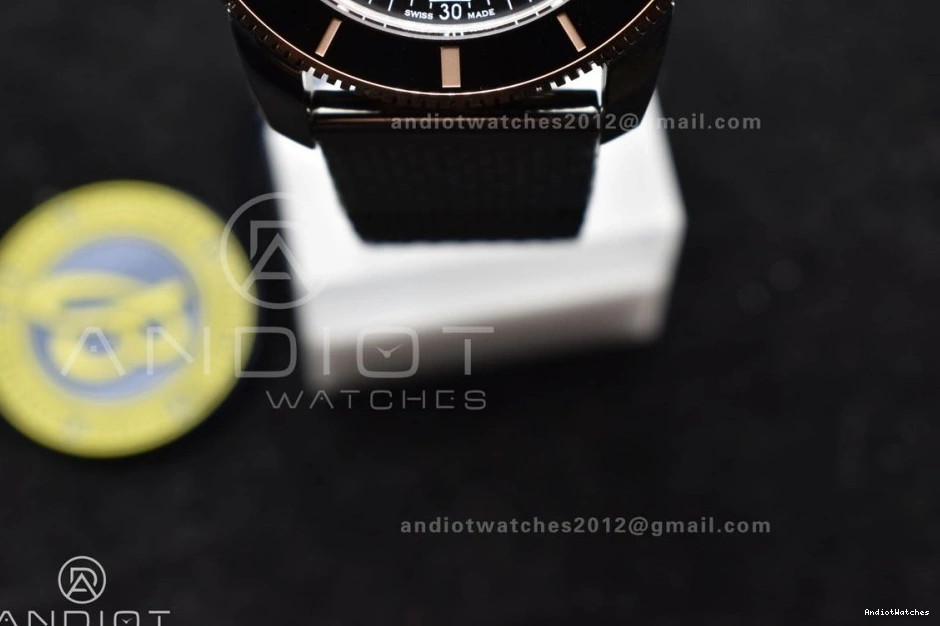 1173 Bezel on Heritage Durable Bracelet BLSF Black 42mm RG and Black A II Bezel SS Dial SuperOcean Ceramic Rubber 0926